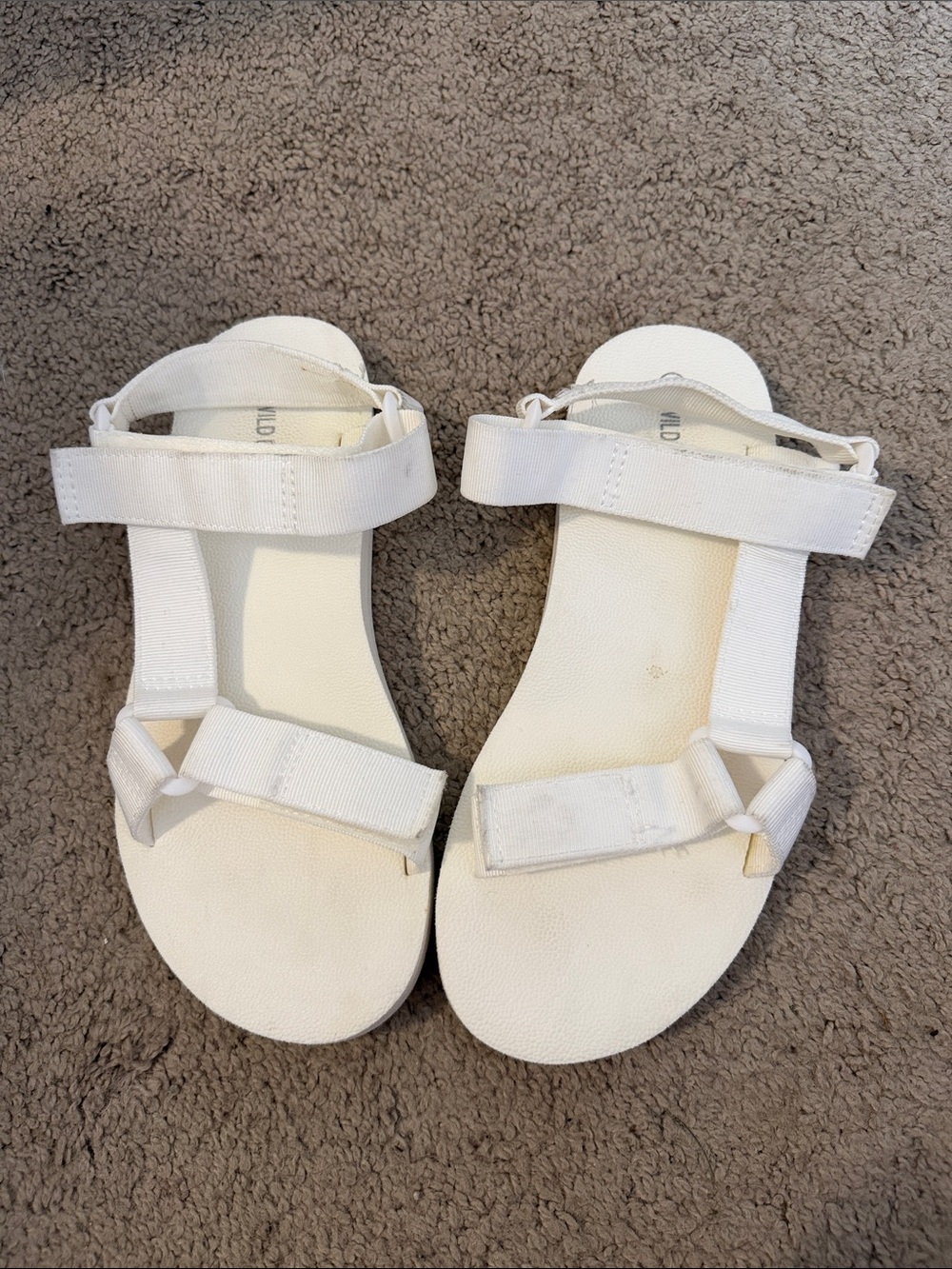 Wild Diva White Velcro Sport Sandals